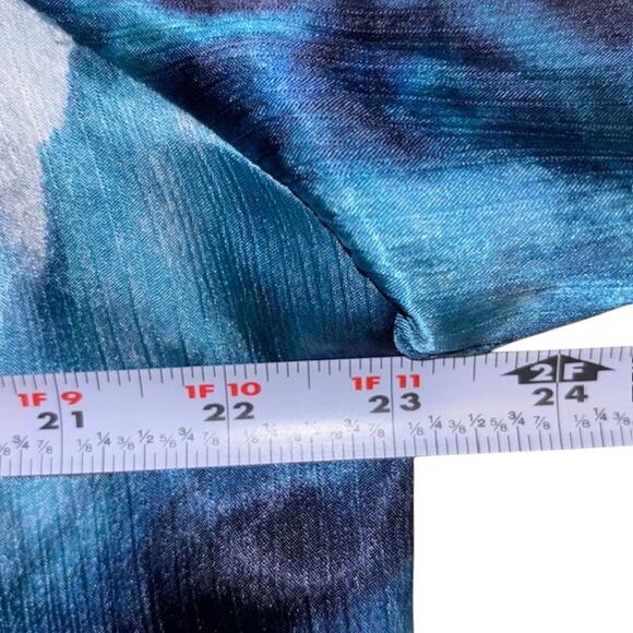 JONES NEW YORK Plus 2X Button Up Long Sleeve Agate Blue Romantic Ruffled Blouse - Picture 4 of 8